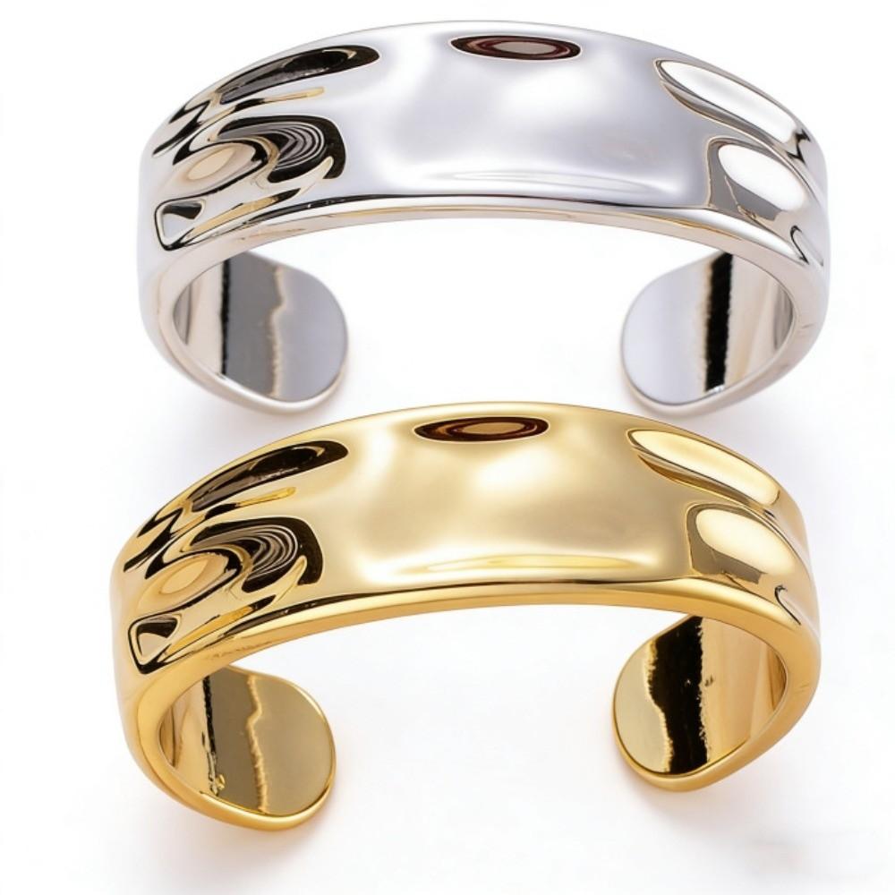 Gold Silver Color Open Cuff Bracelets Punk Metal Bracelets New Geometric Bangles Gifts
