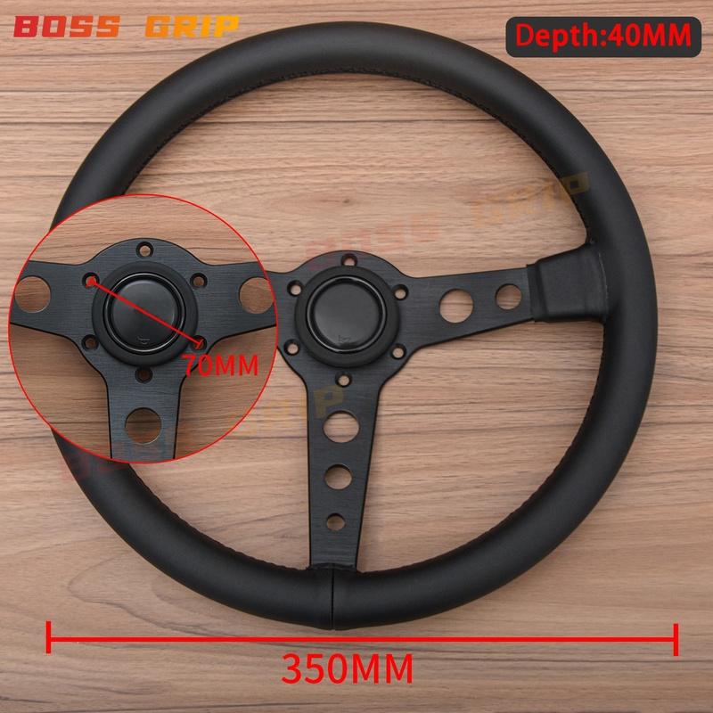 Universal 350mm 14' Prototipo P5 Black Edition Suede Leather Sport Steering Wheel Auto Accessories