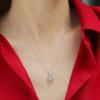 Elegant Heart Pendant Necklace With Moissanites Stone Adjustable Clavicle Chain For Daily Wear Or Special Occasions
