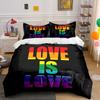 Regenbogen Liebe Kunst Dekor Set Bettwäsche Set mit 1 Bettbezug 2 Kissenbezügen Einzel Doppel King Queen, Geschenk