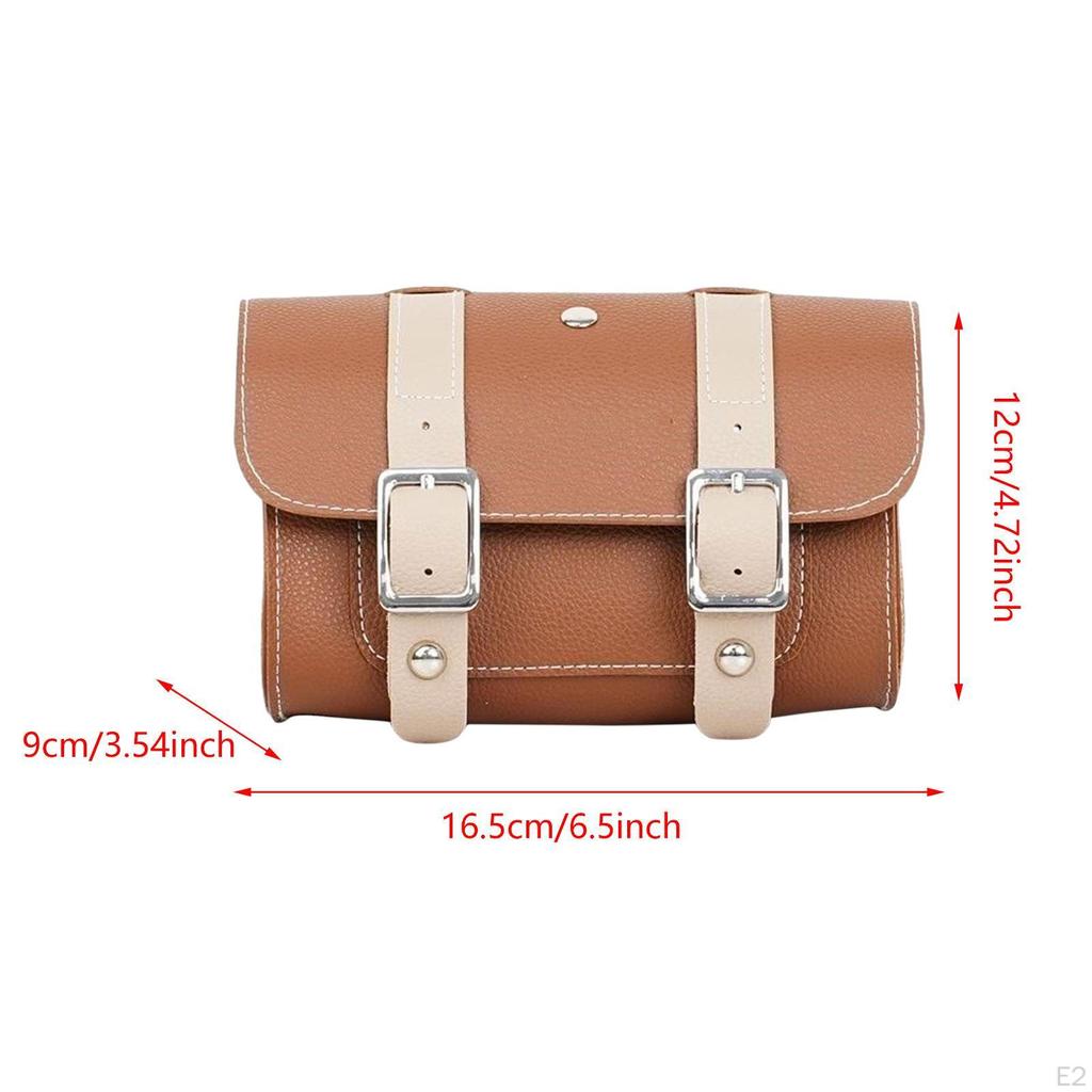 Bike Bag Saddle Seat Tube Pouch Artificial Leather Bicycle Front Frame