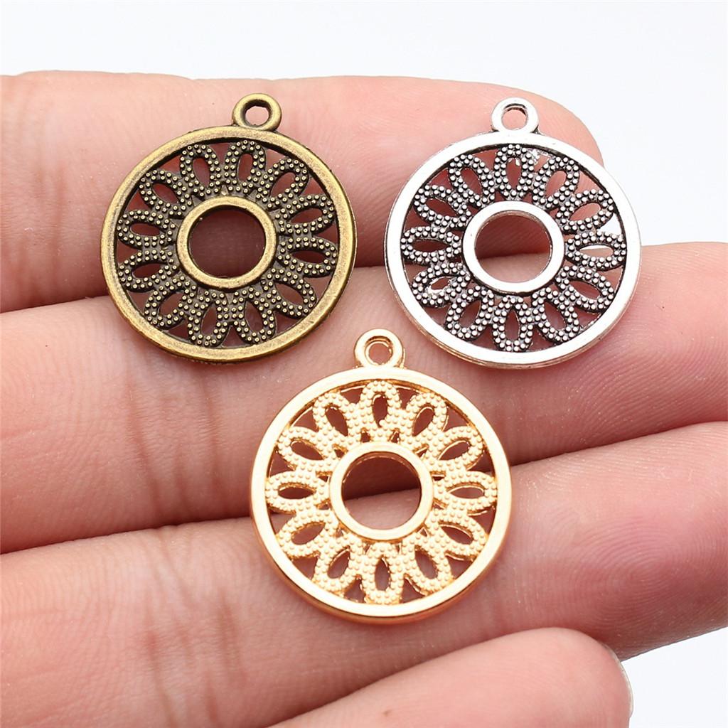 Flowers Of Life Charms Vintage Alloy Pendants For Nature Inspired Jewelry Making