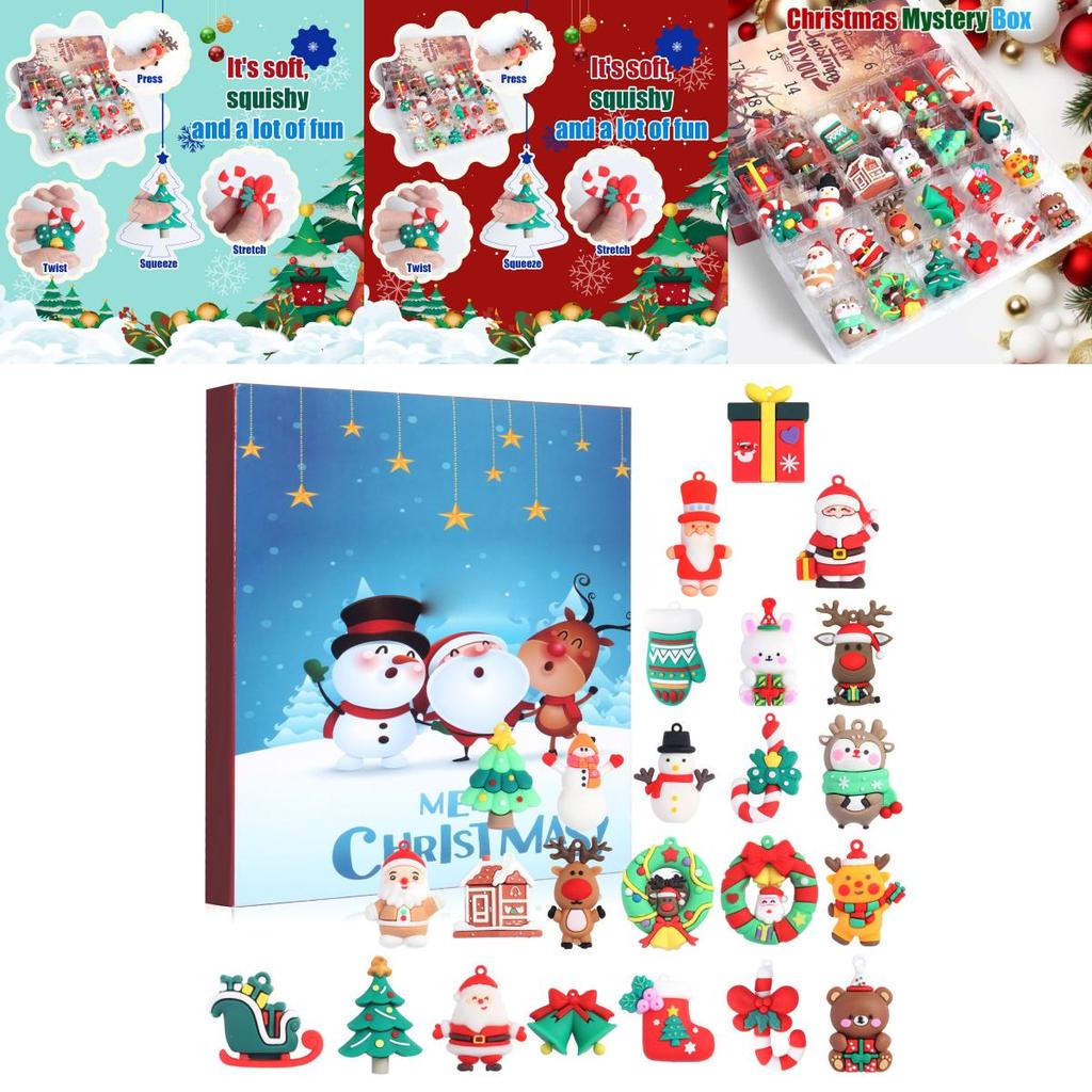 Santa Claus Christmas Advent Calendar Pvc 3d Iconic Figures For Holiday Party Decor And Gifts