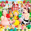 Farm Animal Birthday Decorations, 49pcs Farm Party Decorations Set-Farm Animal Balloons Head Hoop etc Farm Birthday Decorations Supplies for Kids