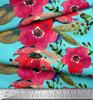 Soimoi Japan Crepe Satin Fabric Leaves & Poppy Flower Print Sewing Fabric Metre 42 Inch