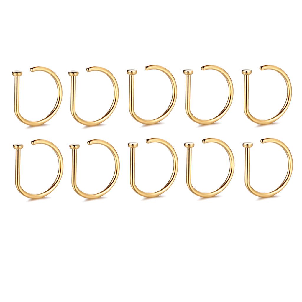 Fake Nose Ring Hoop Lip Labret Ring for Women Non Pierce Hoop Nose Ring Septum Hoop Ring Tragus Rook Ring Non Piercing Jewelry