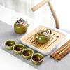 Travel tea set, portable ceramic kiln-changed glaze, one pot of four cups tea set, household personal gift box
