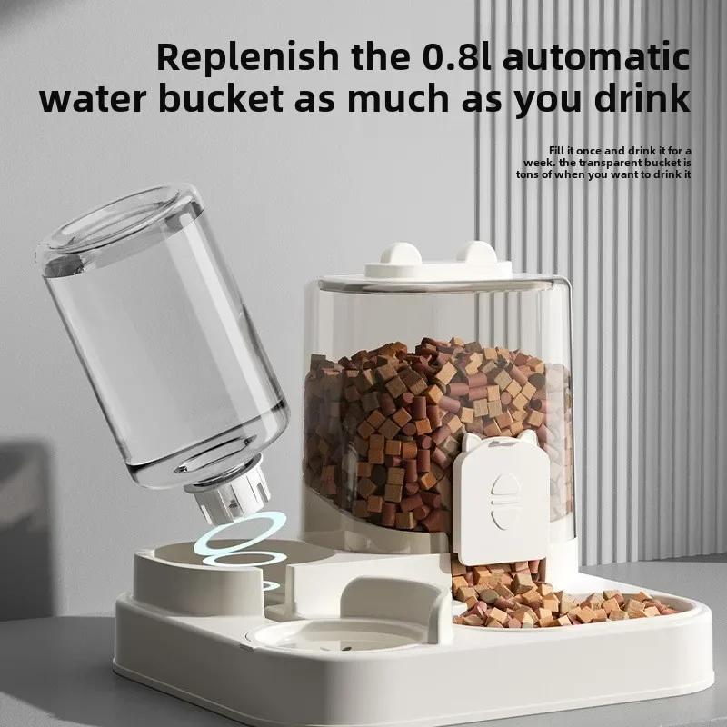 AA1 Cat Feeder, Dog and Cat Basin, Equipped with Water Dispenser Bowl, Automatic Recycling Utensil, Universal Pet Products