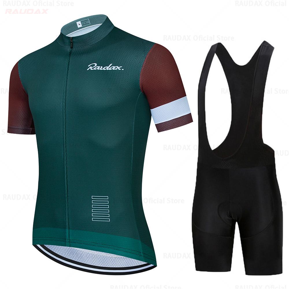 Cycling Jersey 2026 Team Raudax Cycling Clothing 19D Mountain Bike Bib Shorts MEN Bike Jersey Set Ropa Ciclismo Hombre