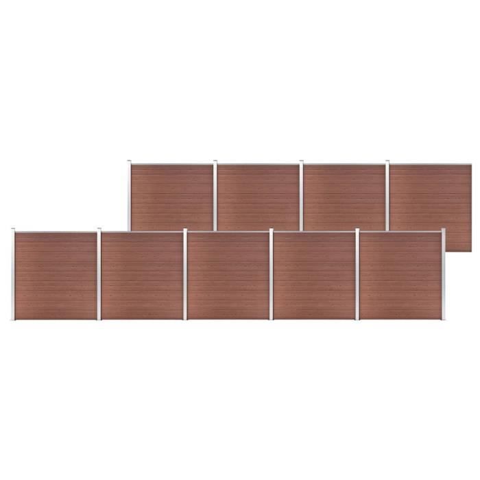 Clôture de jardin - VIDAXL - WPC - 1564x186 cm - Marron - Résistante à la pourriture et rouille