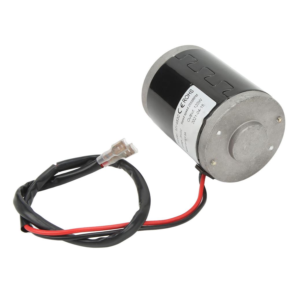 Brushed DC Motor 24V 120W 6A 2550RPM Aluminum Alloy Low Noise High Torsion High Speed Motor for Electric Bike Motorbike