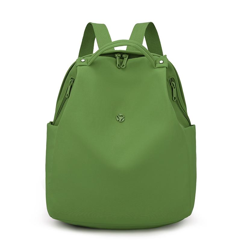 

Women s Backpack Nylon Student Schoolbag Lightweight Solid Color Travel Backpack світло-зелений колір