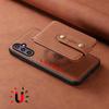 DENIOR D14 For Samsung Galaxy S24 Magnetic Case Card Slots Kickstand Phone Cover