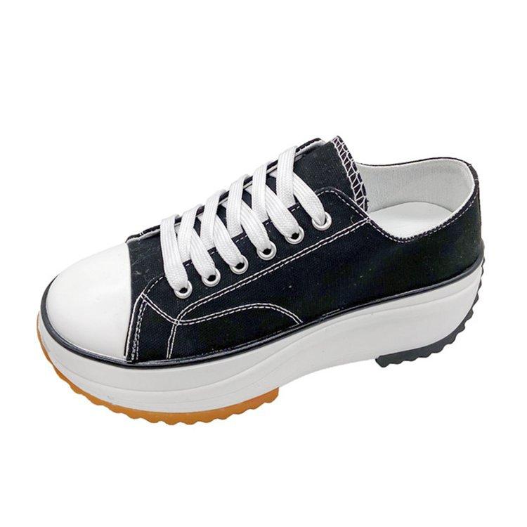 

Весенне-осенние женские белые туфли, дышащие парусиновые туфли с высоким берцем, женские туфли на толстой подошве 35