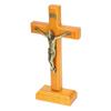 Crucifix Wooden Hand Made Standing Catholic Jesus Crucifix Wall Cross Religious Prayer Display Decoration With Base