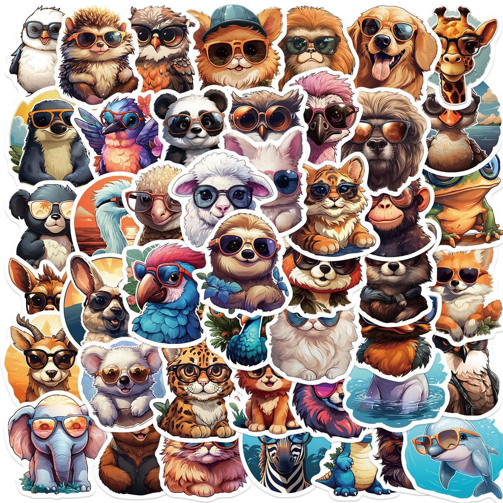55 Colorful Graffiti Animal Graffiti Stickers Guitar Laptop Suitcase DIY Waterproof Stickers