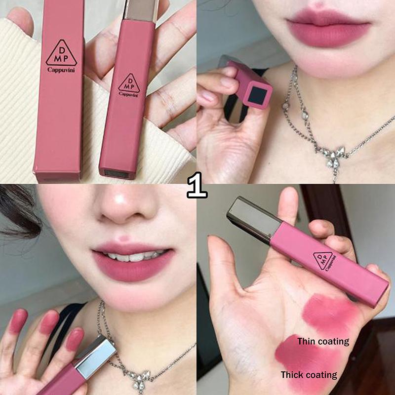 Cappuvini Matte Velvet Lip Glaze Moisturizing Smooth Long-Lasting Lipstick Non-Stick Cup Easy To Apply Makeup Lip Gloss Women 1