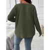 GMXIA Autumn and Winter Solid-color Pluse-size Women's Top, V-neck Long-sleeved, Fringed Brushed T-shirt, Loose Pullover
