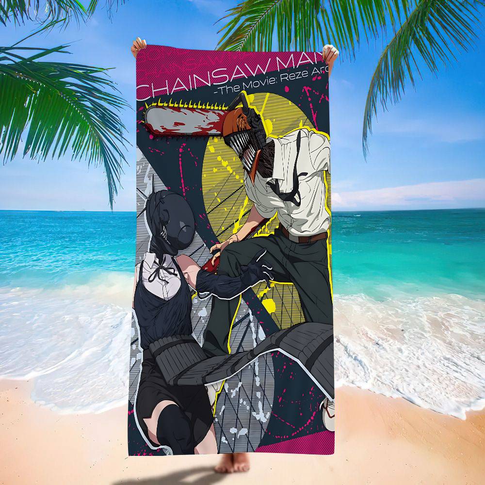 Anime C-Chainsaw M-Mans R-Rezes Big Microfiber Beach Towels Quick Dry Towel Sand Beach Towels Pool Towel For Travel Swim Pool Yoga