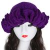Handmade Crochet Bucket Hat for Woman Teen Outdoor Commute Fisherman Hat Ruffled Brim Winter Windproof Carnival Hat