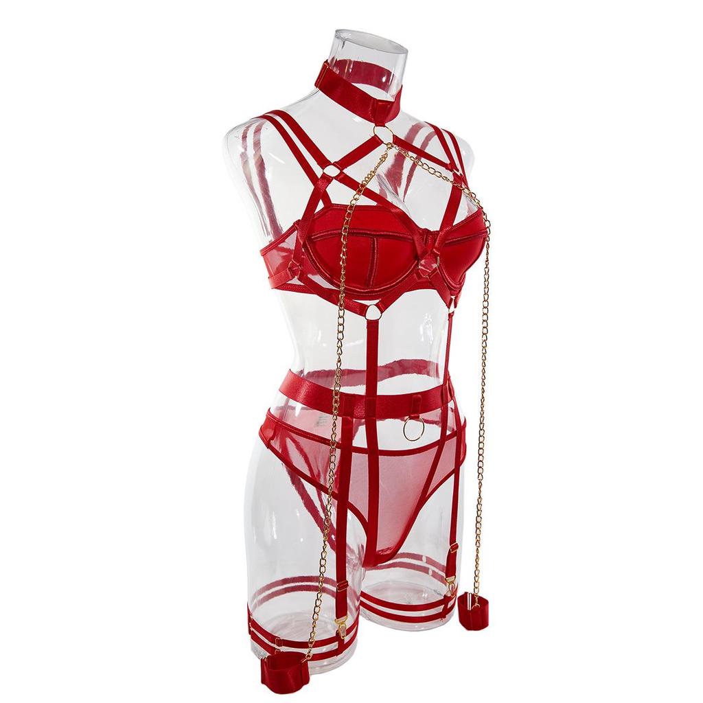 Europe & US Hot-Selling Women's Sexy Role-Playing Chain Lingerie Set
