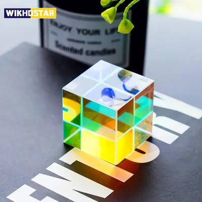 1 prisma cúbico de vidrio solar, prisma de dispersión RGB óptico, para enseñanza de física, investigación y educación en artes decorativas