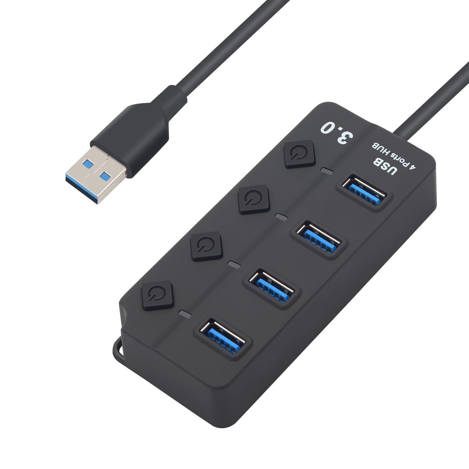 

Plug and Play Высокоскоростной внешний USB 3.0 концентратор с адаптером питания, переключатель вкл./выкл., 4/7 портов, разветвитель 4 Ports USB Hub