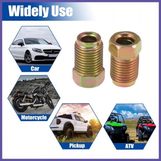 10 Pcs M10x1.0 Threads Car Brake Line Fittings for 3/16" Steel Brake Line Tubing