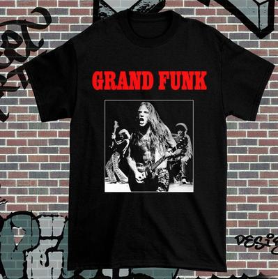 Rare Cadeau Grand Funk Railroad Pour les Fans T-shirt Unisexe Taille Réelle Noir T-shirt Unisexe