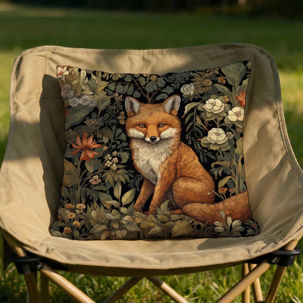 William Morris Art Fox Cushion Cover Soft Reversible  Durable Pillow Cover  MultiScene Use for Home  Car Daily Comfort