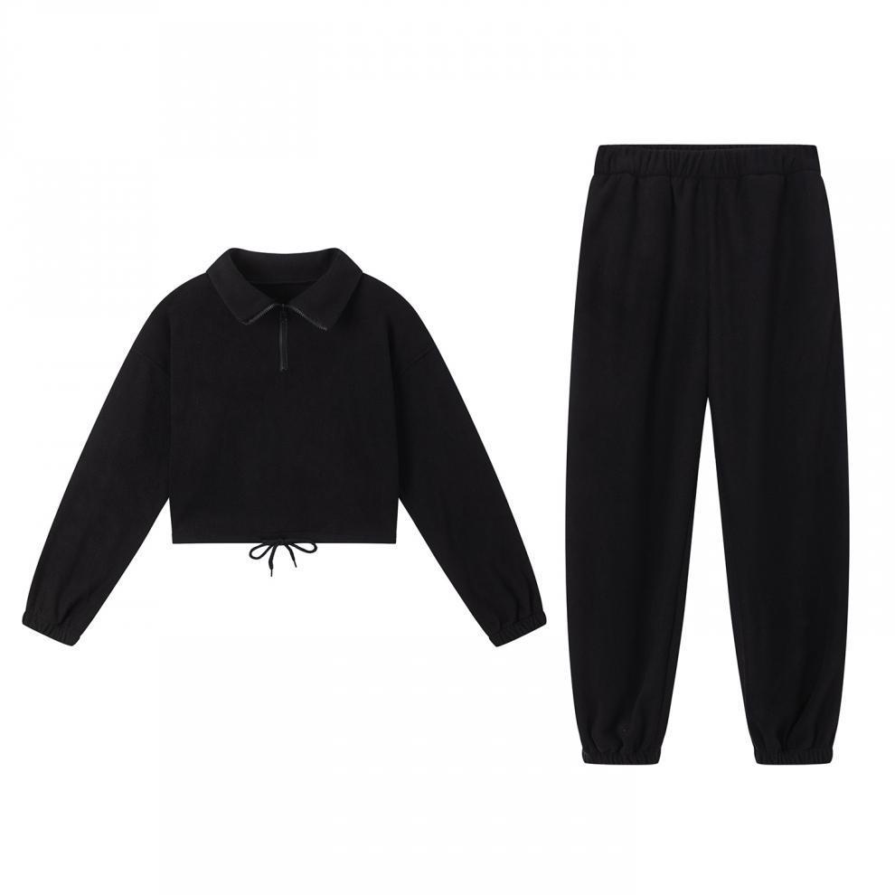 2025 Autumn/Winter Women's Fashion Loose Zipper Stand Collar Hoodie & Casual Two-Piece Set
