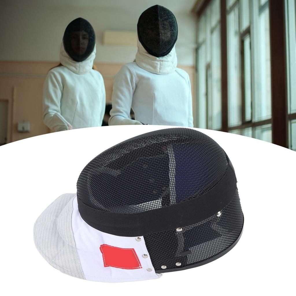 Fencing Sports Mask Fencing Protective Helmet with Padded Bib for Daily Practice and Competition Black