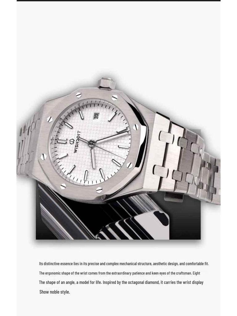 Swiss Waterproof Men's Automatic Mechanical Watch with Large Dial - European & American Style