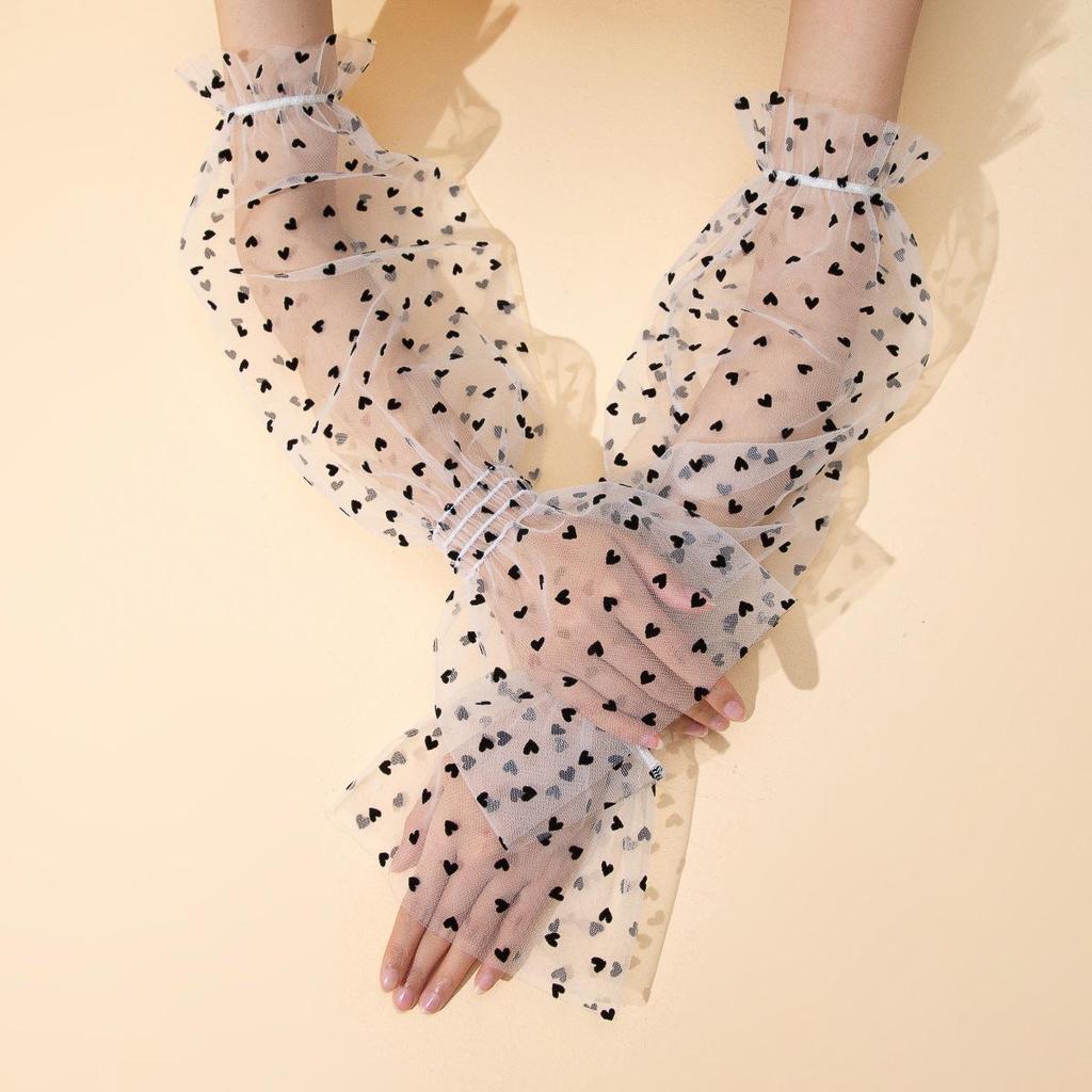 Damen Sommer Spitze Mesh UV-Schutz Radsport Ärmel Handschuhe