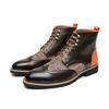 Mens Ankle Boots Fashion Pointed-Toe High-top Boot Classic Brown Business Casual Dress Boots for Men British Leather Boots Botas