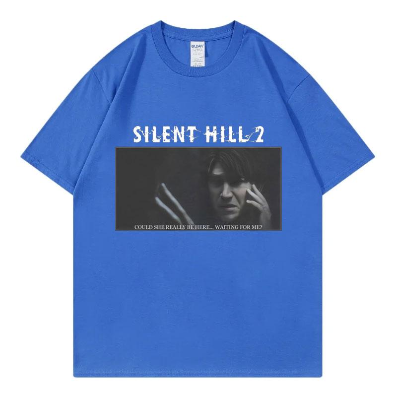 Horror Game Silent Hill 2 Print T Shirt Mens Womens Fashion Vintage Short Sleeve Tshirt Summer 100 Cotton Oversized Tshirts