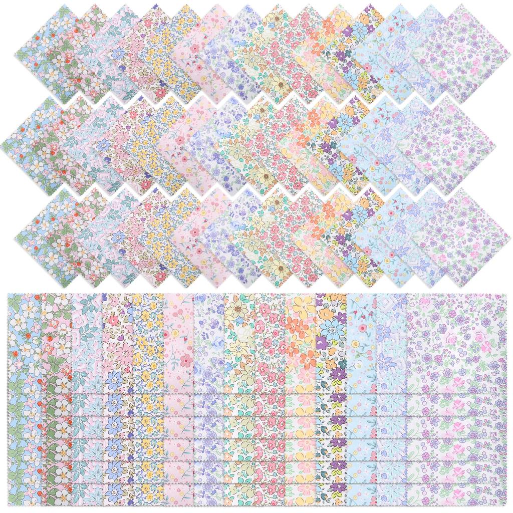 126/120 Pcs Charm Pack for Quilting 5x5 Inch Cotton Fabric Squares Printed Charm Squares Soft Quilting Fabric for Sewing DIY