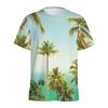 Fresh Coconut Palm 3D Digital Printed Men's Fashion Trendy Round Neck Short Sleeved T-shirt