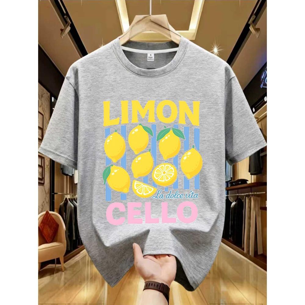 Lemon Tshirt Italian Summer Fruit T Shirt Cotton Short Sleve Loose Tshirt Women Ladies Vintage Graphic Tees Clothes