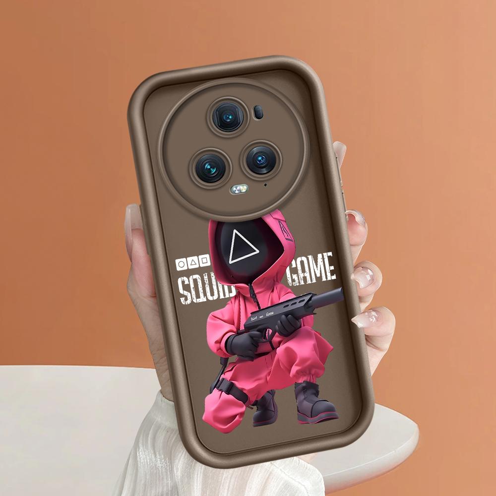 

Мягкий силиконовый квадратный чехол с рисунком лестницы для телефона, полное покрытие, противоударный защитный резиновый чехол для камеры для Huawei Honor Huawei P50 коричневый