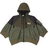 X Sacai Alphabet Logo Print Colorblock Zip-Up Hoodie Jacket Women Jackets Army-Green DQ9049-325