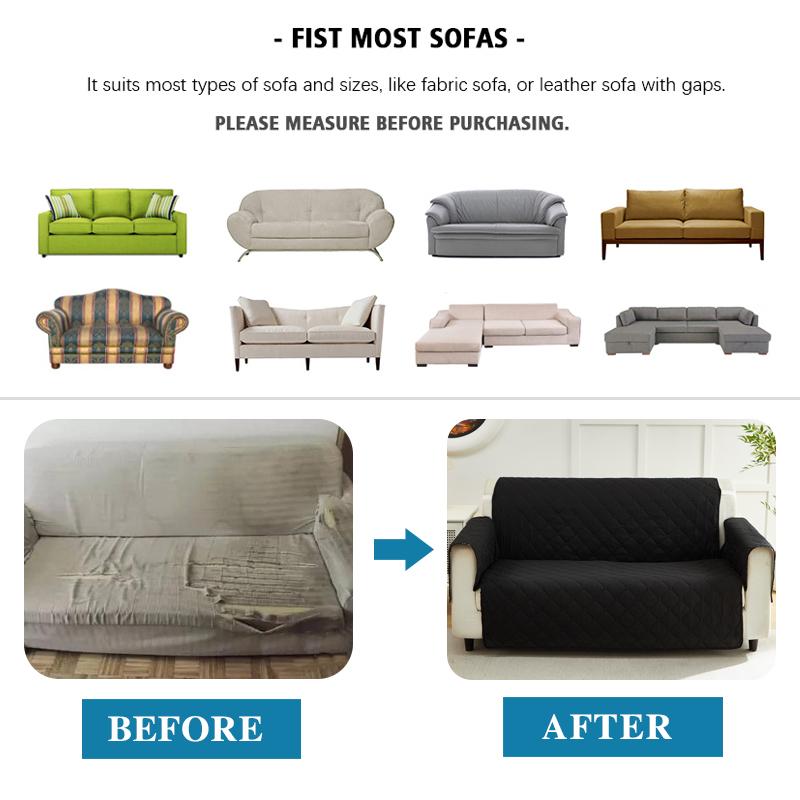 Quilted Sofa Cover Couch Cover Furniture Protector Washable Sofa Slipcover With Non Slip Andastic Straps Pet Friendly 1Pc