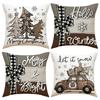 Merry Christmas Decoration Pillowcase New Year Gift Santa Claus Snowman Pattern Home Room Decoration Sofa Cushion Cover