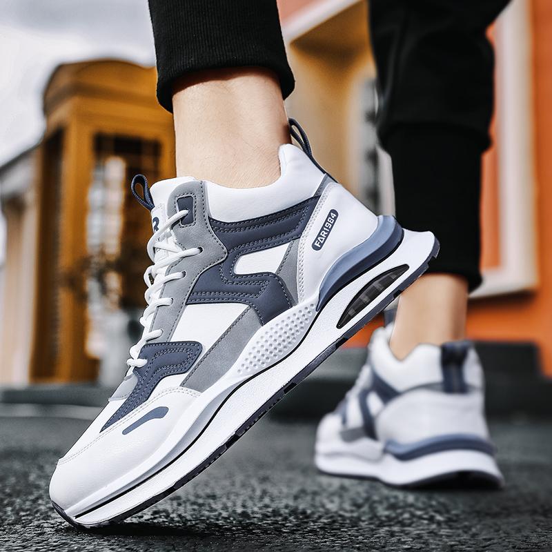 Fashion Casual Sneaker High-top Male Sneakers Shoes for Men Skateboard Thick Sole Height Increasing Sports Leisure Wear-resistant