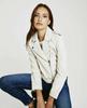 Slim Fit Biker Jacket Women Lambskin Soft Real Leather Jacket Motorcycle White