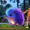2D Plochý Roztomilý Ježek Zahradní Kolík - Neonové Barvy Aktivované UV Zářením, Nepotřebuje Elektřinu, Lehká Venkovní Dekorace pro Halloween, Vánoce, Zahradu, Trávník