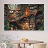 1pc 2D Plan [Library Background Banner] Fantasy Library Background Banner  Photography Props  Comfortable Reading Corner