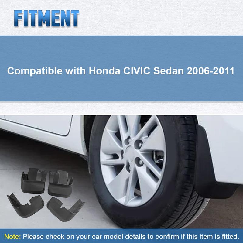 For Honda CIVIC Sedan 2006-2011 Splash Guards Mud Flaps Fender Mudflaps  Car Mud Flap Mudguards Front and Rear