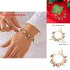 Christmas Santa Pendant Bracelets With Multicolor Candy Charms For Holiday Gift