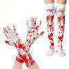 Halloween Gloves Scary Atmosphere Decorated Blood Gloves Blood Socks Party Costume Blood Mark Props Halloween Decorative Prop